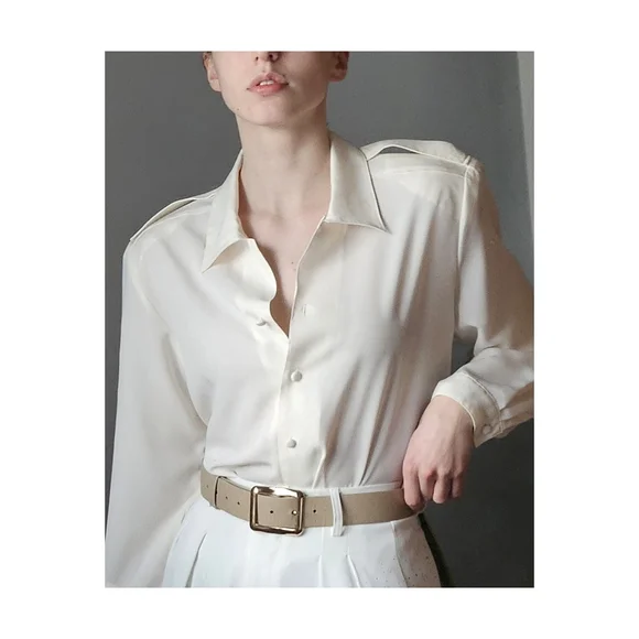 VINTAGE Claudia Richard Blouse in White - Picture 4 of 8